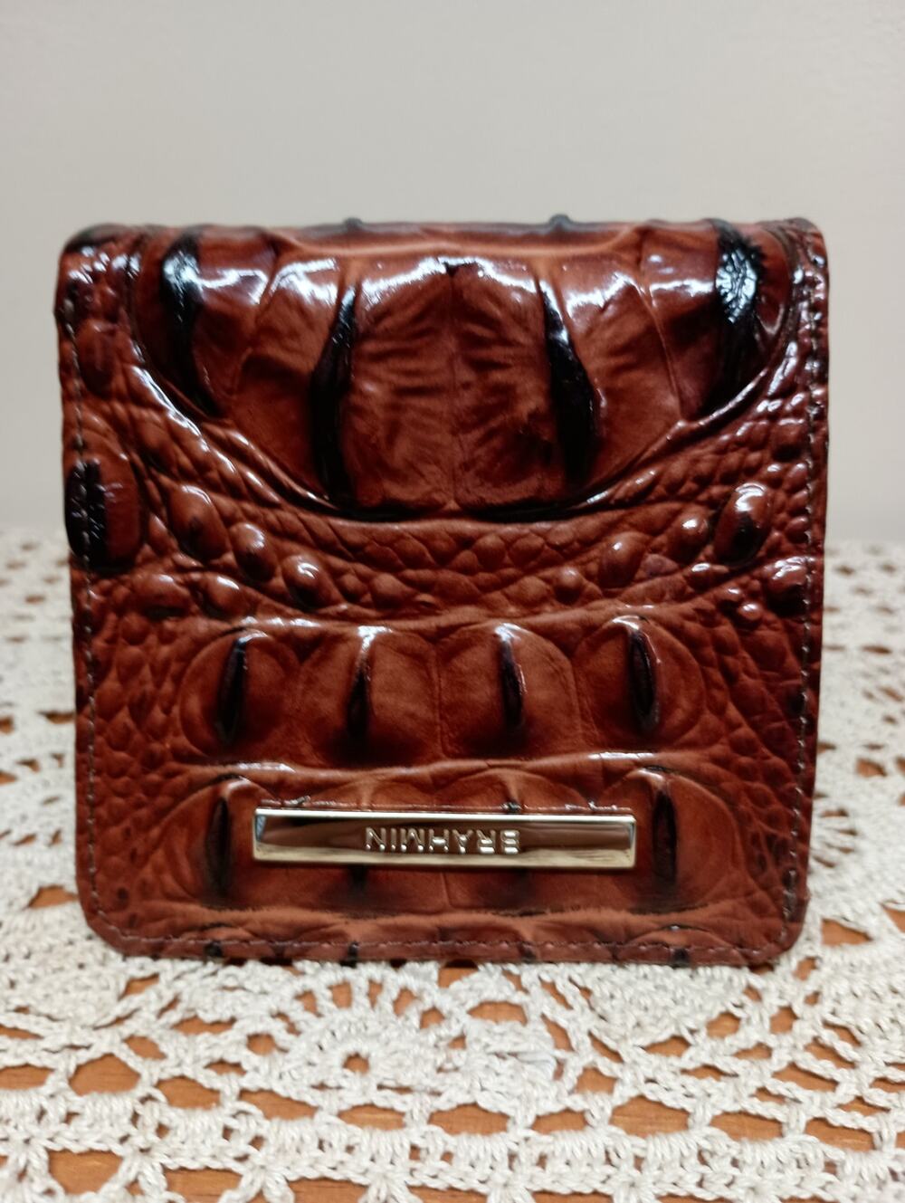 Brahmin Melbourne JANE Wallet PECAN Classic Brown NWOT